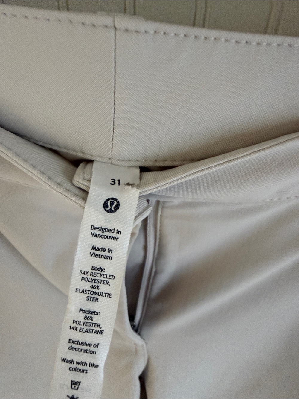 Lululemon City Sleek 5 Pocket Wide-Leg High Rise 7/8 Length Pant White Opal - Picture 7 of 9